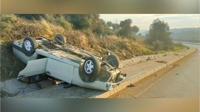 Fiat Tofaş Takla Attı, Sürücü Yaralandı