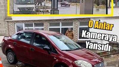 Savaştepe’de ilginç kaza güvenlik kamerasına yansıdı
