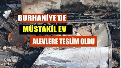 Burhaniye’de Tek Katlı Evde Yangın