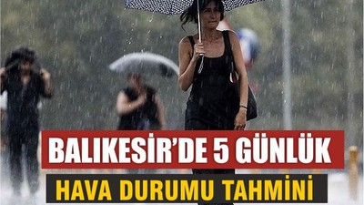 Balıkesir’de 25-29 Mayıs Hava Durumu