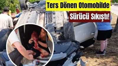 Balıkesir'de Ani Fren Faciası! Araç Ters Döndü!