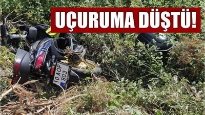 Erdek’te Motosiklet Kazası! Uçuruma Yuvarlandı
