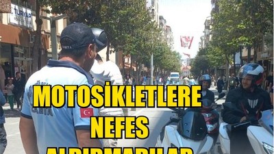 Milli Kuvvetler Caddesi’nde motosiklet denetimi