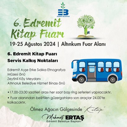 6. Edremit Kitap Fuarı için Ring Sefer saatleri