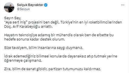 Selçuk Bayraktar'dan Fazıl Say'a Tepki! 