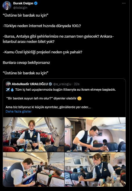 Burak Dalgın’dan Bakan Uraloğlu’na ‘Üstüne bir bardak su için'' göndermesi - 1. resim