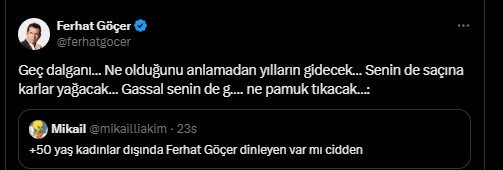 Ferhat Göçer'den +50 Yaş Kadın Yorumuna Pamuklu Yanıt - 2. resim