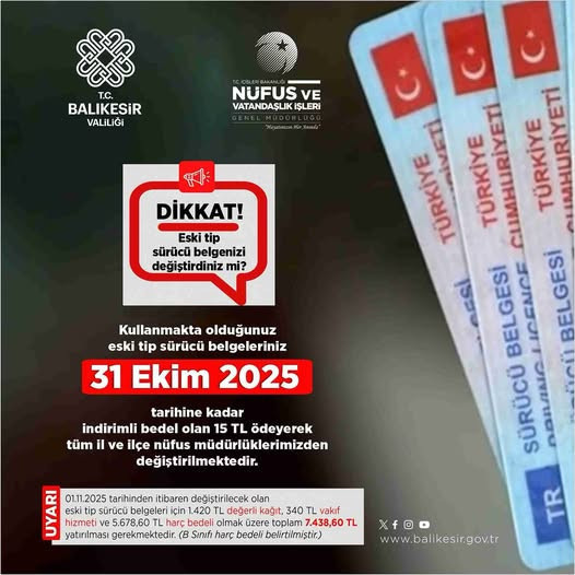 Eski Tip Sürücü Belgeleri İçin Son Tarih 31 Ekim 2025 - 4. resim