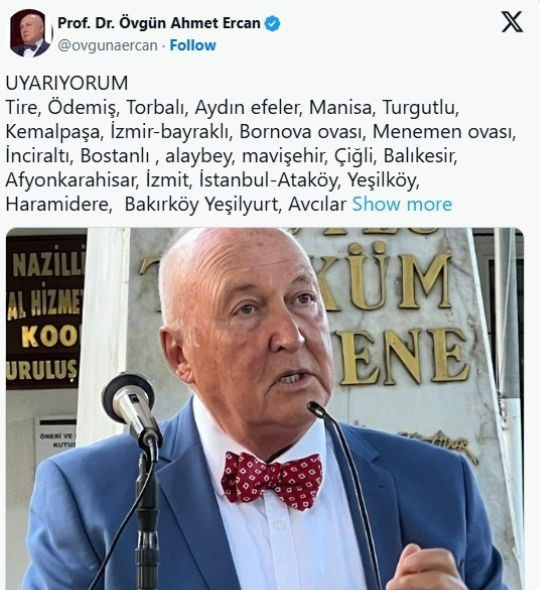 Prof. Dr. Övgün Ahmet Ercan: “Buralardan Ev Almayın, Kiralamayın”