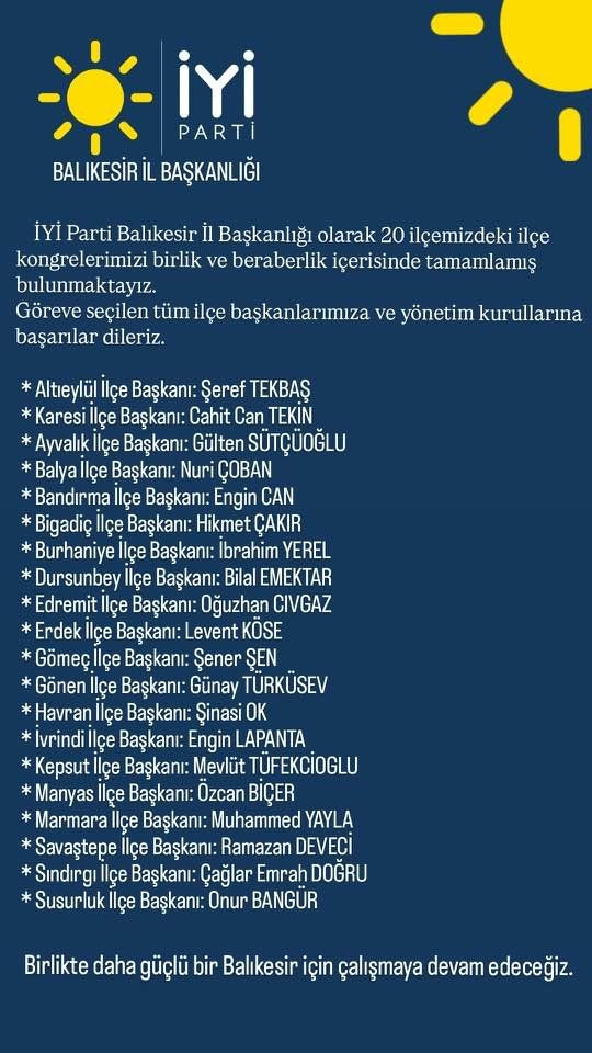 İYİ Parti Balıkesir’de 20 İlçede Kongre Süreci Tamamlandı - 4. resim