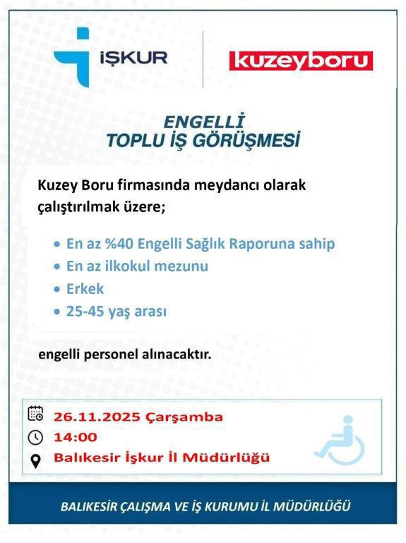 İŞKUR'dan Engelli Bireylere İş Fırsatı