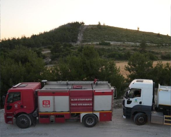Bigadiç'te yanan alanlar havadan böyle görüntülendi