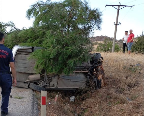 Balıkesir-İzmir Karayolu’nda Tek Taraflı Trafik Kazası