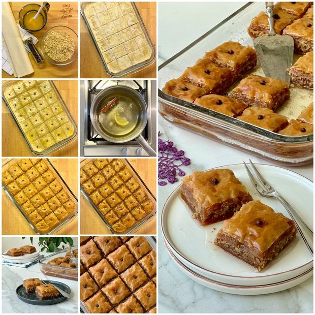Karanfilli cevizli baklava şerbeti için malzemeler: