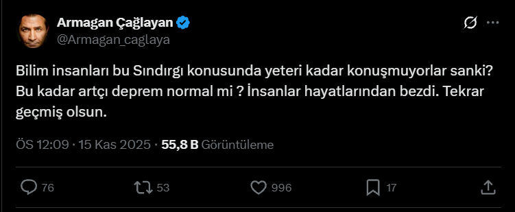 Armağan Çağlayan’dan Sındırgı Deprem Tepkisi
