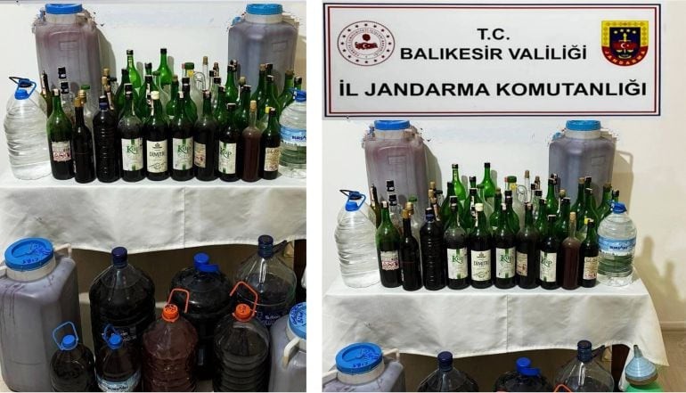 Sındırgı’da 420 litre sahte alkol ele geçirildi