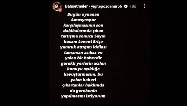 BALIKESİRSPORLU FUTBOLCUDAN AÇIKLAMA