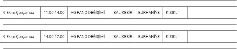 Burhaniye ve Mahallelerinde Elektrik Kesintisi Burhaniye ve Mahallelerinde Elektrik Kesintisi