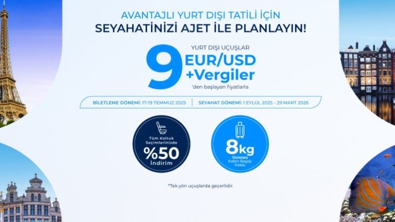 AJet'ten 420 TL'ye Yurt Dışı Bileti!