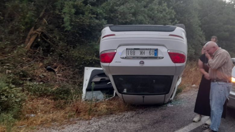 Balıkesir'de Dehşet Kaza ! Araç Takla Attı