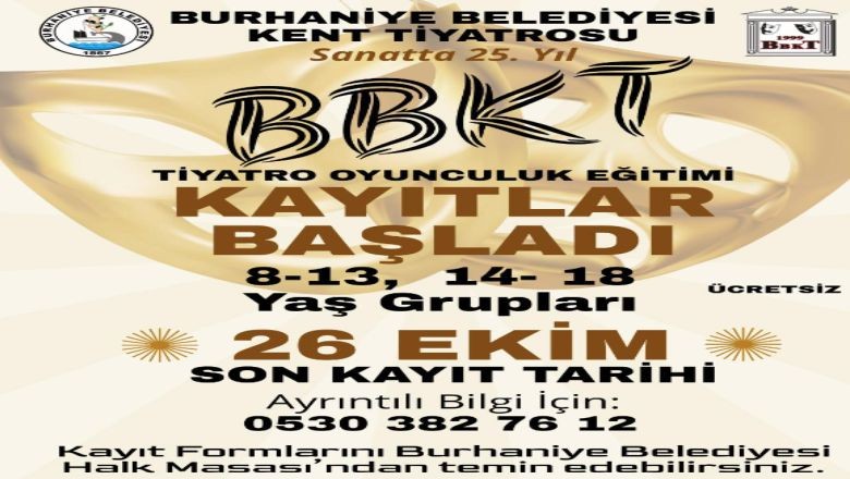 Burhaniye Belediyesi Kent Tiyatrosu Kayıtları Başladı