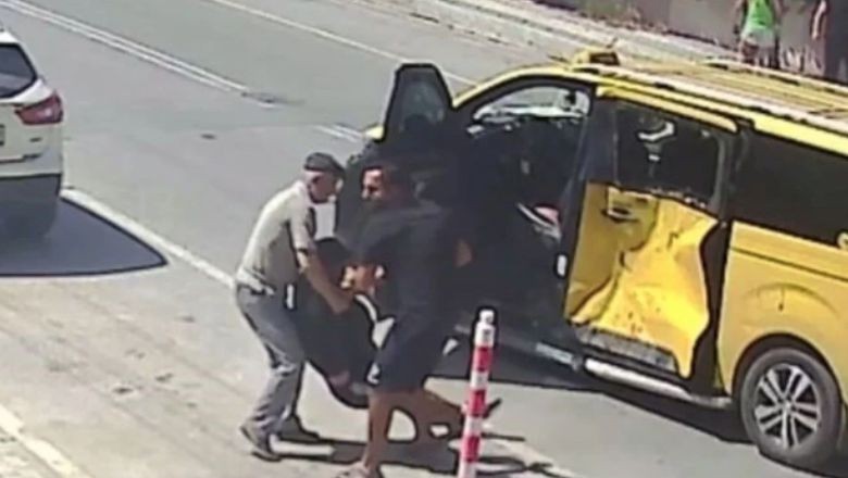 Taksiyle Çarpıştı Camda Asılı Kaldı!