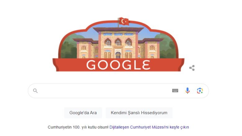 Google Cumhuriyeti'nin 100. Yılını Özel 'Doodle' ile Kutluyor