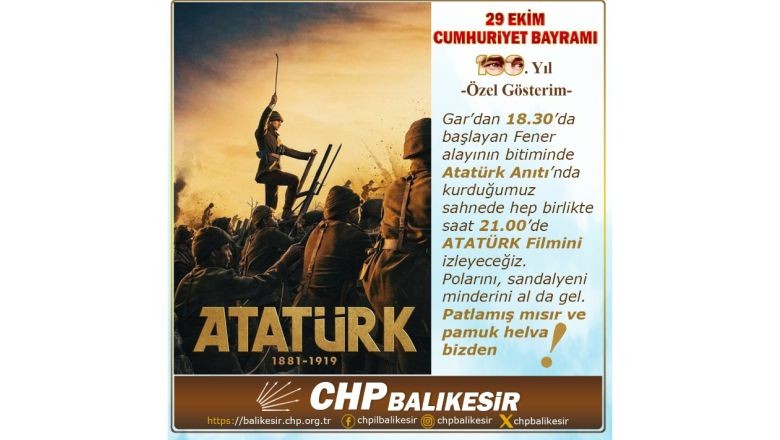 Balıkesir'de 100'üncü Yıla Özel Gösterim