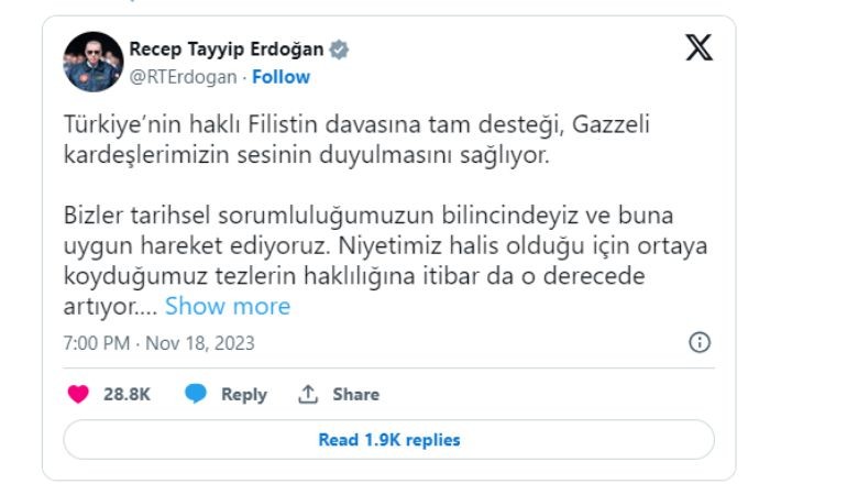 Cumhurbaşkanı Erdoğan: 'Bizler Tarihsel Sorumluluğumuzun Bilincindeyiz'
