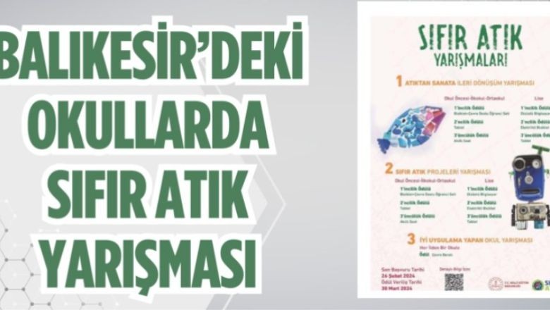 Balıkesir'deki Okullar Arası 'Sıfır Atık' Rekabeti