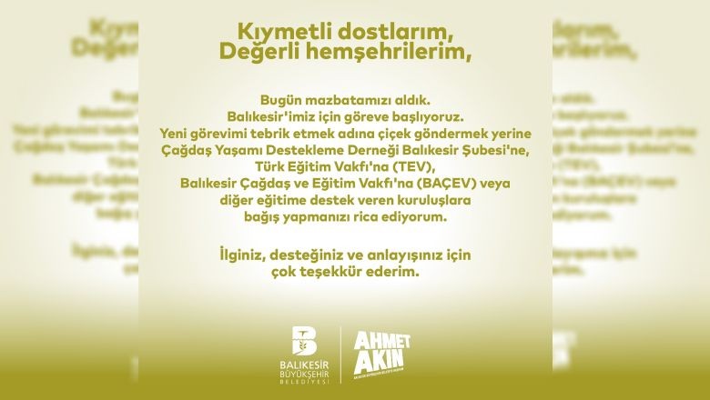 Ahmet Akın'dan Çiçek Göndermek İsteyenlere Mesaj