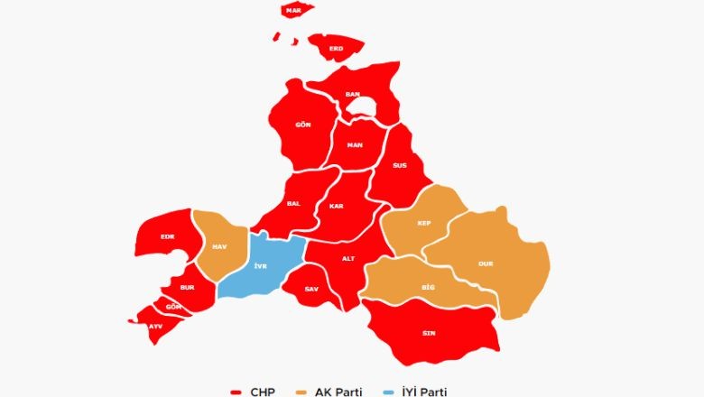 Balikesirde Partilerin Kazandigi Ilce Belediye Sayisi 1