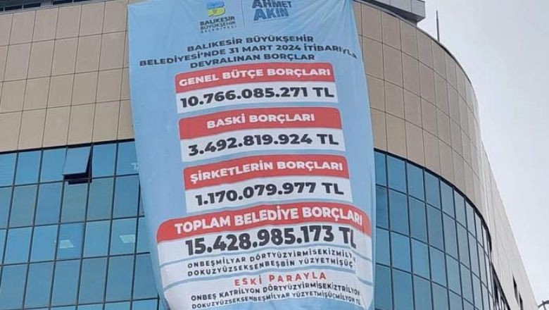 Büyükşehir'in Borçları Dev Pankartta