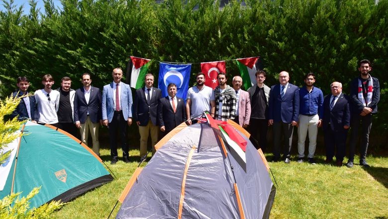 Çadır Eylemine Rektör Oğurlu'da Destek Verdi