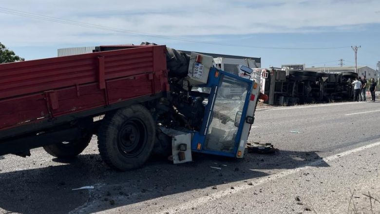 Gönen'de Trafik Kazası! Tonlarca Süt Ziyan Oldu