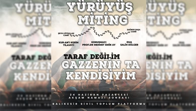 Balıkesir Gazze İçin Yürüyecek