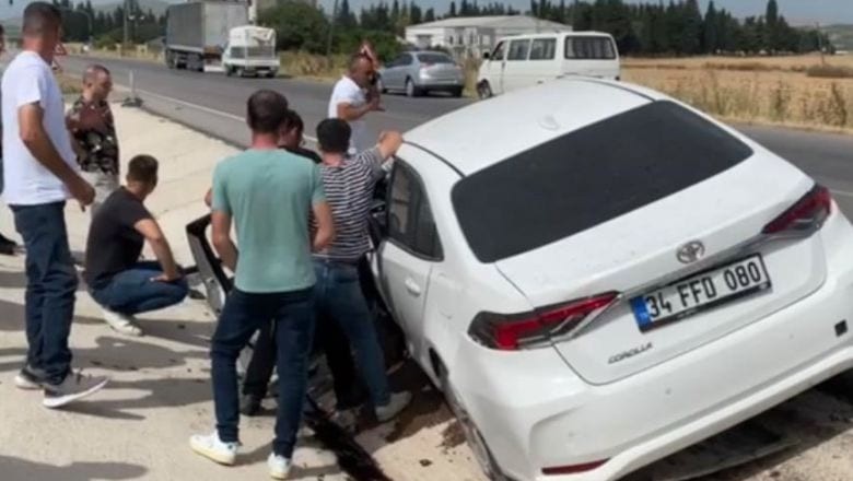 Gönen'de Araç Savruldu! 1 Yaralı