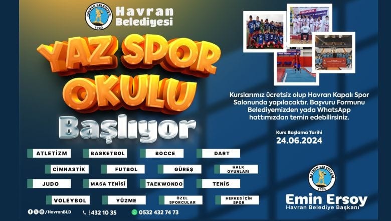 Havran'da Yaz Spor Okullarının Kapıları Açılıyor!