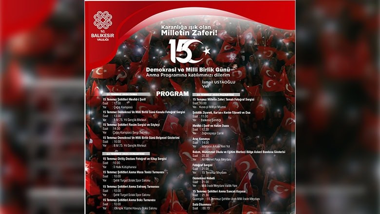 Balıkesir'de 15 Temmuz Anma Programı