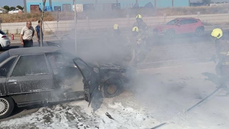 Balıkesir'de Otomobil Seyir Halindeyken Alev Aldı!