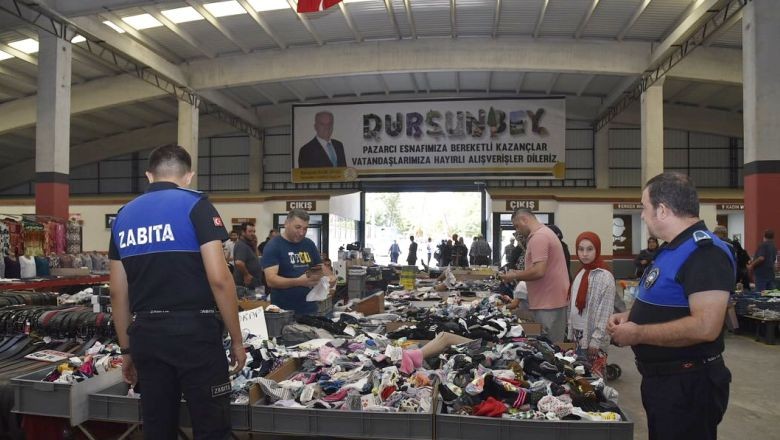 Dursunbey'de Pazar Terazileri Zabıta Takibinde