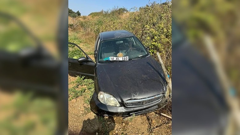 Balya'da Kontrolden Çıkan Araç Tarlaya Uçtu