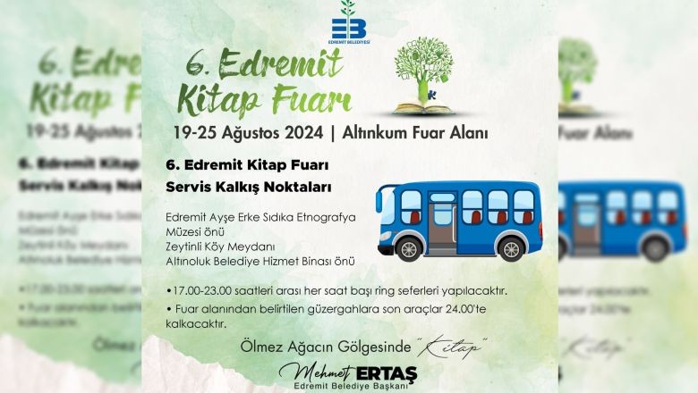 Edremit Kitap Fuarı İçin Ücretsiz Servis Başladı