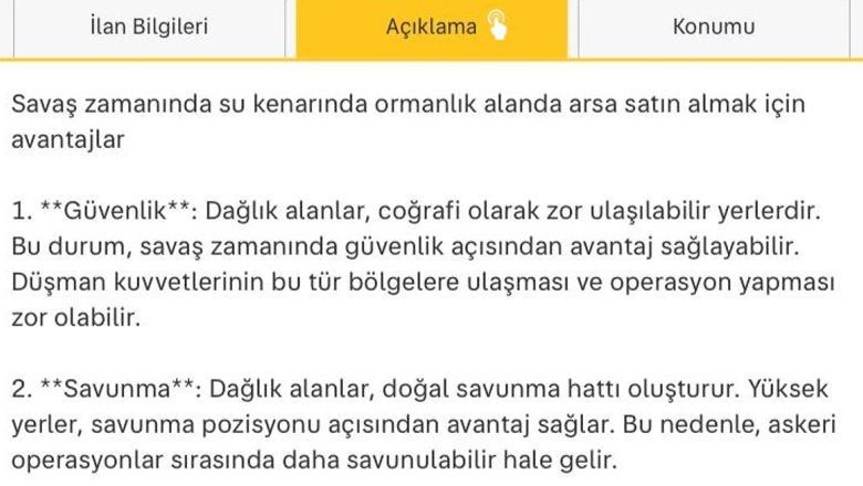 Balıkesir'de 'Savaş Yaklaşıyor' Arsa Satış İlanı Dikkat Çekti