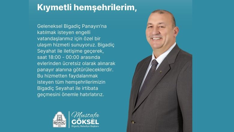 Bigadiç Panayırı İçin Engellilere Ulaşım Ücretsiz!