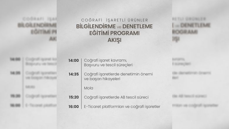 Coğrafi İşaretli Ürünler Eğitimi Başlıyor!