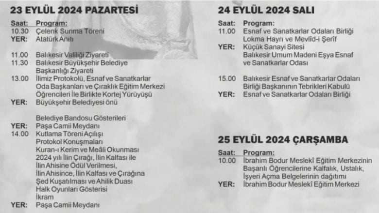 Balıkesir’de 37. Ahilik Haftası Kutlamaları Başladı