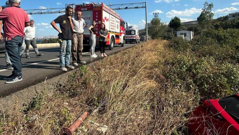 Balıkesir'de Otomobil Şarampole Uçtu!