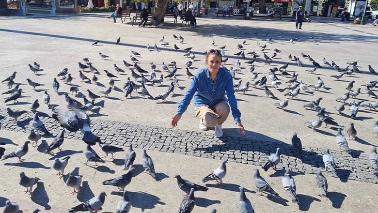 Altınoluk Meydanındaki Güvercinler Tatilciler Gidince Yalnız Kaldı Altınoluk Meydanındaki Güvercinler Tatilciler Gidince Yalnız Kaldı