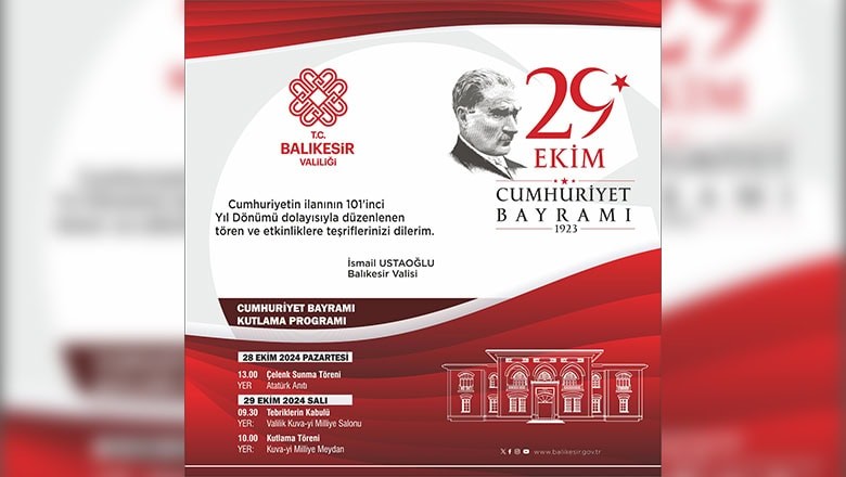 Vali Ustaoğlu'ndan Cumhuriyet Bayramı Daveti Vali Ustaoğlu'ndan Cumhuriyet Bayramı Daveti